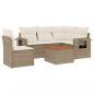 Preview: 6-tlg. Garten-Sofagarnitur mit Kissen Beige Poly Rattan