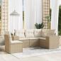 Preview: ARDEBO.de - 5-tlg. Garten-Sofagarnitur mit Kissen Beige Poly Rattan