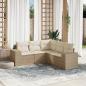 Preview: ARDEBO.de - 5-tlg. Garten-Sofagarnitur mit Kissen Beige Poly Rattan