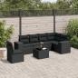 Preview: ARDEBO.de - 7-tlg. Garten-Sofagarnitur mit Kissen Schwarz Poly Rattan