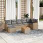 Preview: ARDEBO.de - 8-tlg. Garten-Sofagarnitur mit Kissen Beige Poly Rattan