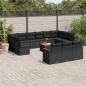 Preview: ARDEBO.de - 14-tlg. Garten-Sofagarnitur mit Kissen Schwarz Poly Rattan