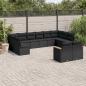 Preview: ARDEBO.de - 12-tlg. Garten-Sofagarnitur mit Kissen Schwarz Poly Rattan