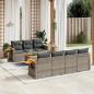 Preview: ARDEBO.de - 8-tlg. Garten-Sofagarnitur mit Kissen Grau Poly Rattan