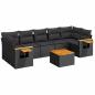 Preview: 8-tlg. Garten-Sofagarnitur mit Kissen Schwarz Poly Rattan