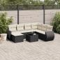 Preview: ARDEBO.de - 8-tlg. Garten-Sofagarnitur mit Kissen Schwarz Poly Rattan