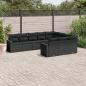 Preview: ARDEBO.de - 10-tlg. Garten-Sofagarnitur mit Kissen Schwarz Poly Rattan