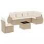 Preview: 7-tlg. Garten-Sofagarnitur mit Kissen Beige Poly Rattan