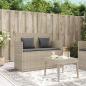 Preview: Gartenbank mit Kissen Hellgrau Poly Rattan