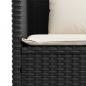 Preview: Gartenbank mit Kissen Schwarz Poly Rattan