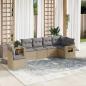 Preview: ARDEBO.de - 6-tlg. Garten-Sofagarnitur mit Kissen Beige Poly Rattan