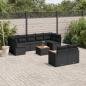 Preview: ARDEBO.de - 10-tlg. Garten-Sofagarnitur mit Kissen Schwarz Poly Rattan