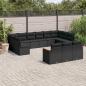 Preview: ARDEBO.de - 13-tlg. Garten-Sofagarnitur mit Kissen Schwarz Poly Rattan