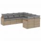 Preview: 8-tlg. Garten-Sofagarnitur mit Kissen Beige Poly Rattan