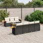 Preview: ARDEBO.de - 8-tlg. Garten-Sofagarnitur mit Kissen Schwarz Poly Rattan