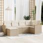 Preview: ARDEBO.de - 6-tlg. Garten-Sofagarnitur mit Kissen Beige Poly Rattan