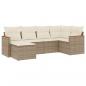 Preview: 6-tlg. Garten-Sofagarnitur mit Kissen Beige Poly Rattan