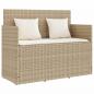 Preview: ARDEBO.de - Gartenbank mit Kissen Beige Poly Rattan