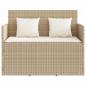 Preview: Gartenbank mit Kissen Beige Poly Rattan