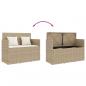 Preview: Gartenbank mit Kissen Beige Poly Rattan