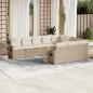 Preview: ARDEBO.de - 10-tlg. Garten-Sofagarnitur mit Kissen Beige Poly Rattan