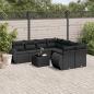 Preview: ARDEBO.de - 9-tlg. Garten-Sofagarnitur mit Kissen Schwarz Poly Rattan