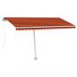 Preview: Markise Manuell Einziehbar mit LED 400x300 cm Orange Braun