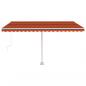 Preview: Markise Manuell Einziehbar mit LED 400x300 cm Orange Braun