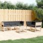 Preview: ARDEBO.de - 5-tlg. Garten-Sofagarnitur mit Kissen Massivholz Kiefer