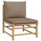 Preview: 11-tlg. Garten-Lounge-Set mit Kissen Taupe Bambus