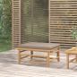 Preview: ARDEBO.de - Gartenhocker mit Taupe Kissen Bambus