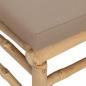 Preview: Gartenhocker mit Taupe Kissen Bambus