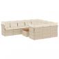 Preview: ARDEBO.de - 11-tlg. Garten-Sofagarnitur mit Kissen Beige Poly Rattan