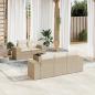 Preview: ARDEBO.de - 6-tlg. Garten-Sofagarnitur mit Kissen Beige Poly Rattan