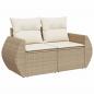 Preview: 8-tlg. Garten-Sofagarnitur mit Kissen Beige Poly Rattan