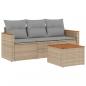 Preview: ARDEBO.de - 4-tlg. Garten-Sofagarnitur mit Kissen Beige Poly Rattan