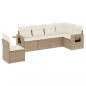 Preview: 6-tlg. Garten-Sofagarnitur mit Kissen Beige Poly Rattan