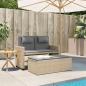 Preview: Gartenbank Verstellbar mit Kissen Beige Poly Rattan