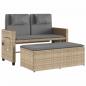 Preview: Gartenbank Verstellbar mit Kissen Beige Poly Rattan