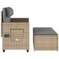 Preview: Gartenbank Verstellbar mit Kissen Beige Poly Rattan