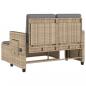 Preview: Gartenbank Verstellbar mit Kissen Beige Poly Rattan