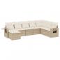 Preview: ARDEBO.de - 8-tlg. Garten-Sofagarnitur mit Kissen Beige Poly Rattan