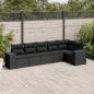 Preview: ARDEBO.de - 6-tlg. Garten-Sofagarnitur mit Kissen Schwarz Poly Rattan