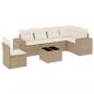 Preview: 7-tlg. Garten-Sofagarnitur mit Kissen Beige Poly Rattan