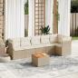 Preview: ARDEBO.de - 7-tlg. Garten-Sofagarnitur mit Kissen Beige Poly Rattan