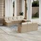 Preview: ARDEBO.de - 10-tlg. Garten-Sofagarnitur mit Kissen Beige Poly Rattan