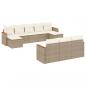 Preview: 10-tlg. Garten-Sofagarnitur mit Kissen Beige Poly Rattan