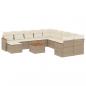 Preview: ARDEBO.de - 12-tlg. Garten-Sofagarnitur mit Kissen Beige Poly Rattan