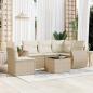 Preview: ARDEBO.de - 6-tlg. Garten-Sofagarnitur mit Kissen Beige Poly Rattan