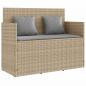 Preview: ARDEBO.de - Gartenbank mit Kissen Beige Poly Rattan